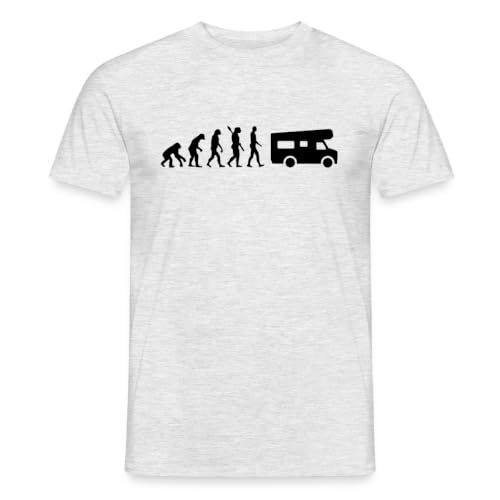 Spreadshirt Evolution Motorhome Men's T-Shirt, XL, Heather Grey