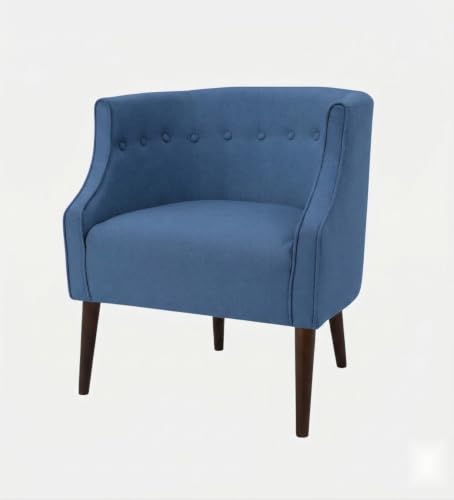 Image of Velum 3 Seater Sofa for Living Room & Office | Premium Fabric Upholstery | Solid Wood Frame | Comfortable Seating | 3 Years Warranty (Blue, Chair)