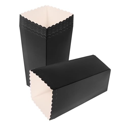 PRETYZOOM 48pcs Boxes Food Packaging Box Popcorn Reusable Microwavable for Snack Treat Party Serving Mini Small Empty Favors Packing Supply French Fries Holder Paper Black