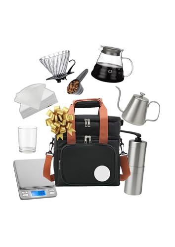 Image of DOPPIO Premium Pour Over Coffee Maker Set - 8-Piece Home Barista Kit with Gooseneck Kettle, Dripper, Filter & Travel Bag | Manual Brewing Set for Fresh & Flavorful Coffee Anywhere