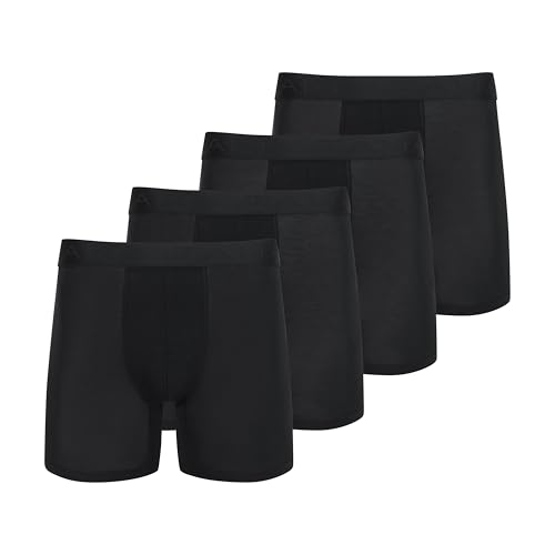TAHARI Mens Microfiber Boxer Briefs Pack of 4, Luxe Microfiber Underwear for Men, Smooth Stretch Rayon