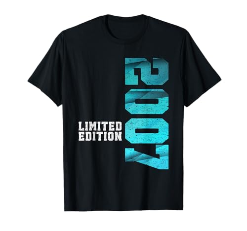 Aniversário 2007 decoração presentes originais 18 anos menino t-shirt