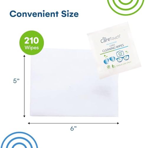Care Touch Lens Cleaning Wipes, Pre Moistened Cleansing Cloths Great for Eyeglasses, Tablets, Camera.