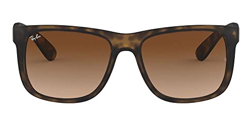 Ray-Ban RB4165 Justin Sunglasses, Rubber Light Havana/Poly Brown Gradient, 55mm2