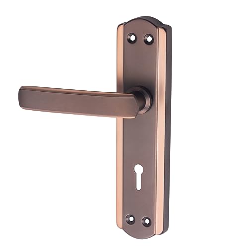 Image of Milton Mortise Lock Set with Lock Handle, Rose .Copper Finish, 7 Inch, MHI-521,