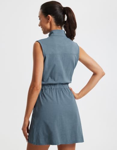 Libin Tennis Golf Dress for Women with Built-in Separate Shorts Athletic Active Exercise Sports Dresses Summer Outfits2