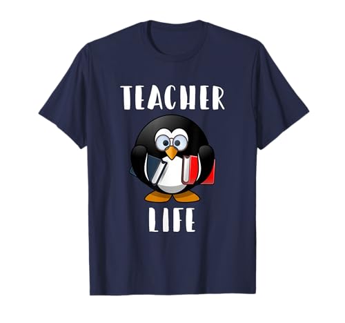 Cute Penguin Funny Teacher Life T-Shirt & Gift for Teachers Maglietta