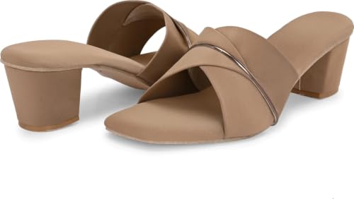 Image of Nowry Women's Chunky Block Heels | Women Comfortable Heel Fashion Sandals for Everyday, Party, Office, Wear