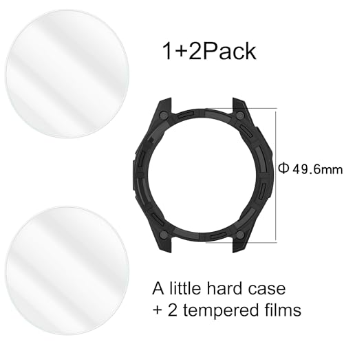 Case Cover Compatible for Garmin Fenix 8 43MM/47MM/51MM Watch Case, Anti-Scratch Bumper Frame TPU Watch Cover Protective Case for Garmin Fenix 8 47mm (Black, not for Solar 47mm)