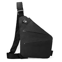 Fonyiunce Diebstahlsichere Reisetasche, Anti-Diebstahl Sling Bag Schultertasche, Anti Diebstahl Tasche, Brusttasche aus Nylon, Wasserresistent Sling Bag, Mehrere Taschen Reisetasche (Schwarz)