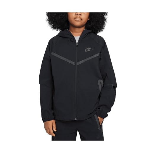 Nike Tech Big Kids' (Boys') Woven Jacket (HQ8911-010, Black/Black/Black)