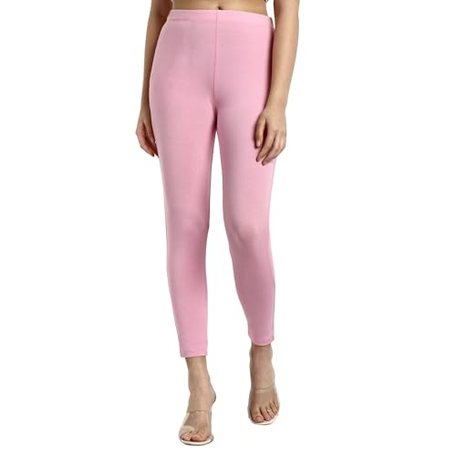 Image of ONE SKY Women Ankle Length Leggings | Premium Cotton Modal Spandex Blend | High Waist Stretchable & Bio-Washed Fabric | Colour-Lock | Ethnic Leggings for Women