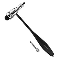 MDF Trömner neurologischer Reflexhammer mit eingebautem Pinsel für Hautreflexe und Oberflächenreaktionen - leicht - HDP-Griff - Schwarz (MDF555P-11)