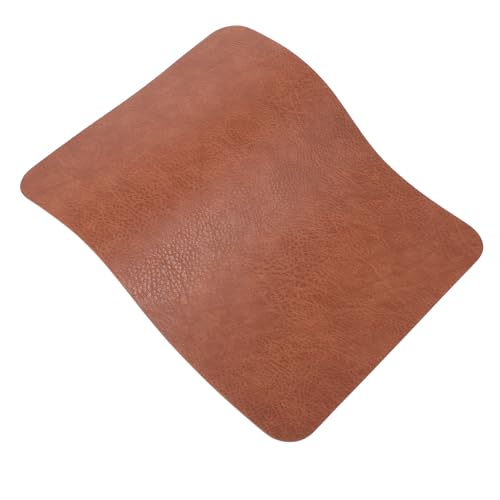 Gogogmee Alfombrilla Ratón de Cuero Sintético Vintage y Antideslizante para Portátil Oficina y Gaming Base Segura Color Marrón Elegante