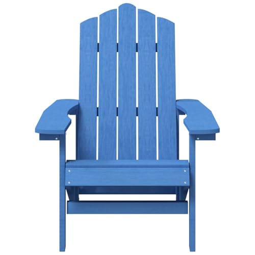 Chaise Adirondack avec table bleu aqua en PEHD résistant