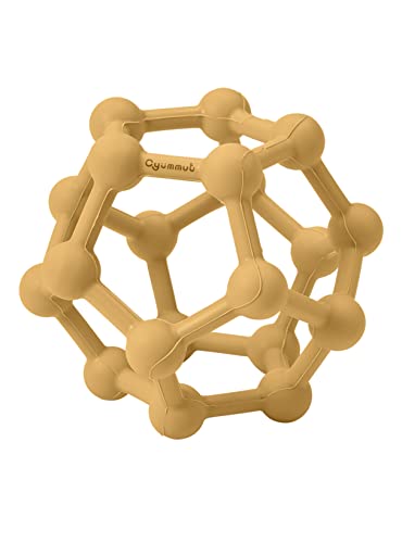 cyummut シリコンボール はじめて知育専門ベビーボール (マスタードイエロー, molecule-形作る)