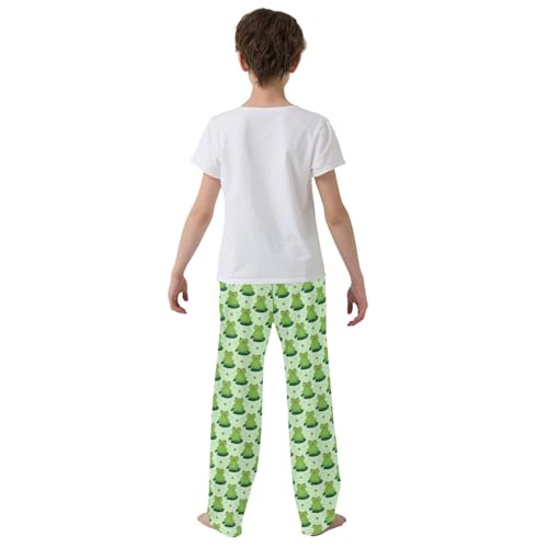 Frog and Butterfly Boys Long Pants Soft Trousers Elastic Waist Kids Lounge Bottoms with Pockets S-XL3