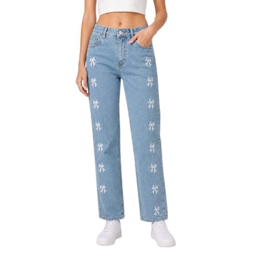 aditi ridhi Women's Embroidered Straight Fit Jeans, High Waist Stretch Denim, Blue, Casual Regular Wear-picture-16