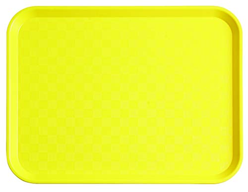 Visiodirect Lot de 10 Plateaux Cafet Jaune en polypropylène Alimentaire
