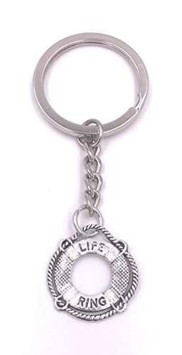 H-Customs Rettungsring Rettung Schwimmen Schlüsselanhänger Anhänger Silber aus Metall