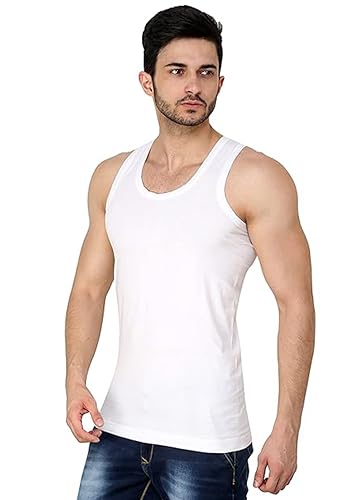 Image of Prince Youngman Round Neck Sleeveless Cotton Vest Combo for Men, 100% Combed Cotton - Stretchable & Breathable - Comfortable Fit - Ideal Summer Innerwear