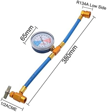 R134A A/C Car Conditioning Refrigerant Recharge Measuring Hose Kit Charging Adapter with Gauge Refrigerant Refill Kit