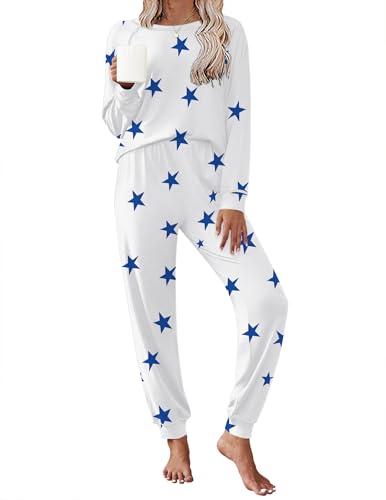 Image of Ekouaer Pajamas Set for Women Soft Comfy Pjs Sets Long Sleeve Sleepwear Loungewear S-XXL