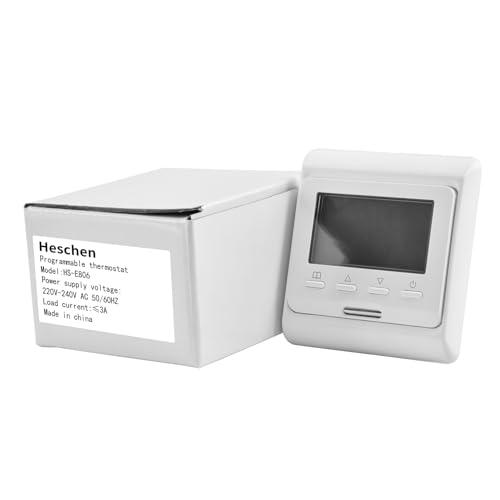 Heschen LCD Digital Wöchentliches Programmier Thermostat, HS-E806, 230VAC 3Ampere, Regler für Fußbodenheizungs Thermostate, geeignet für Wasserheizungssysteme