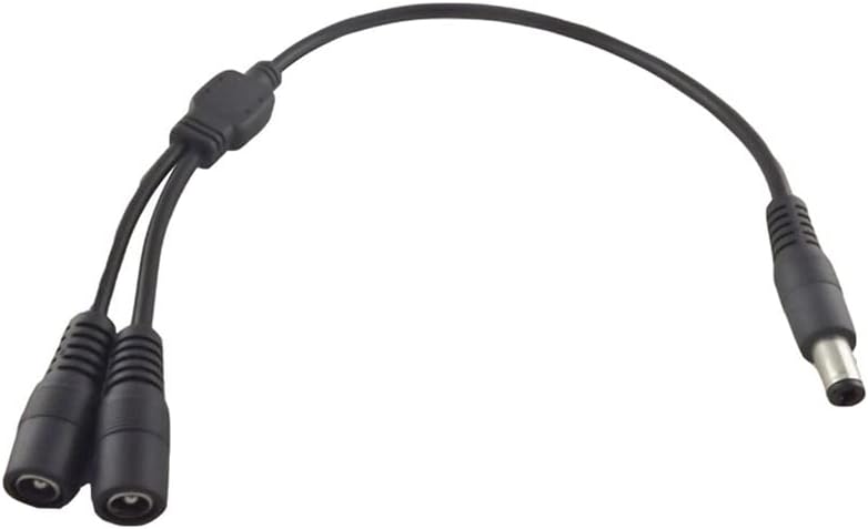 DC Power Y Splitter Cable, 2 Pcs 5.5mm x 2.5mm 1 Male to 2 Female DC Power Extension Adapter Cable for CCTV Surveillance Cameras Surveillance Routers DVR Led Light Strips
