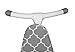 HOMZ Steel Ironing Board Contour Grey & White Cover, Grey Lattice, 53 x 35 x 13 inches