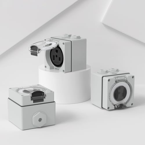 Image of 50Amp Power Outlet Box,250Volt NEMA 6-50R Receptacle Outdoor dustproof and Weatherproof for Electric Vehicles, generators, Welding Machines, etc.ETL Listed