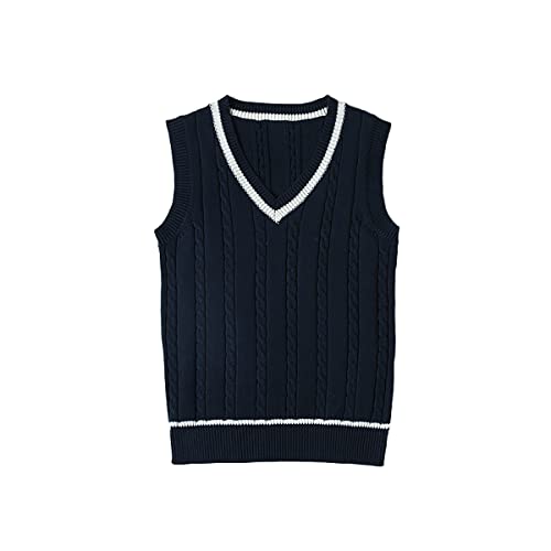 jinghuiyue Cable Knitted Vest for Women V Neck Sleeveless Sweater