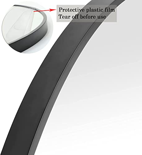 Hompen 24 Inch Round Wall Mirror, Rustic Accent Decor Mirror Mounted, Metal Round Bathroom Mirror For Wall Decor, Vanity, Makeup Table #TOP4