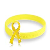 [AWARENESS RIBBON] ピンバッジ ブレスレット セット イエローリボン 身体障害 イエロー 黄色