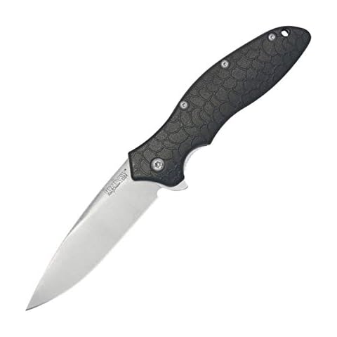 Kershaw Oso Sweet EDC Pocketknife, 3" 8Cr13MoV Steel Drop Point Blade, Assisted Folder Opening with Flipper, Liner Lock System, Black Cover