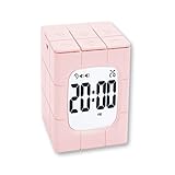 Digital Time Cube with Calendar, 2 Alarm Settings, Night Light, 1-60 Minutes Timer. 10 Level...