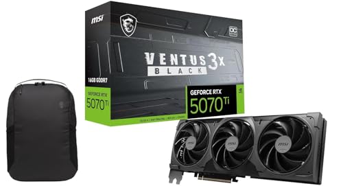 msi Ventus GeForce RTX 5070 Ti 16GB GDDR7 PCI Express 5.0 �O���t�B�b�N�X�J�[�h RTX 5070 TI 16G Ventus 3X OC �u���b�N�o���h�� �o�b�N�p�b�N�t�� Alienware
