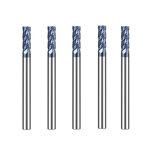 CREEYA 4mm Hartmetall Schaftfräser, 4 Zähne/Schneiden, AlTiN Schwarz Beschichtung CNC Fräser, VHM Für Metall Holz Acryl Kunststoff (5 Stücke)