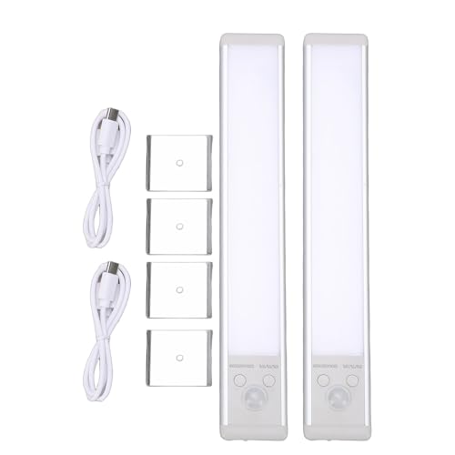 banapoy Iluminación Debajo Gabinete, 2 Piezas Luz Armario Magnética Sensor Movimiento Inalámbrico Recargable para Escaleras Cocina Armario, Luces Nocturnas con Pilas para Inodoro