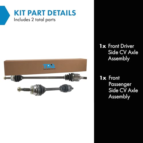 Image of TRQ Front Driver & Passenger Side CV Axle Assembly Set for 01-06 Hyundai Elantra 03-08 Tiburon 04-06 Kia Spectra 05-06 Spectra5