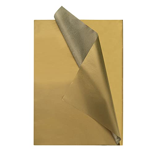 ZYOOO Lot de 50 feuilles de papier de soie doré pour emballage cadeau - 70 cm x 50 cm