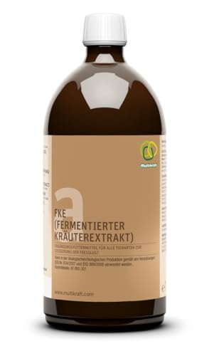 Multikraft FKE Bio-Fermentierter Kräuterextrakt - Ergänzungsfuttermittel für verbesserte Fresslust und Tierwohl bei Schweinen, Geflügel, Rindern - Natürliche Inhaltsstoffe, 1 Liter