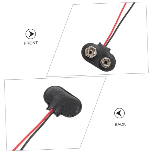 Conectores de batería de 9v cable tipo t portapilas compacto de 6 cm negro Gatuida 3