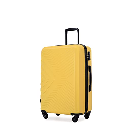Travel Confidently with 3-Piece Lightweight Luggage Set, ABS Hard Shell, TSA Lock, Spinner Wheels, Yellow4