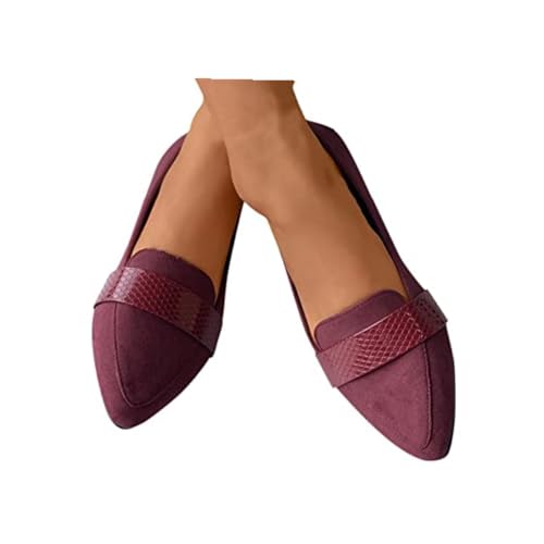 Generic Women's Pointed Toe Flats Dressy Slip On Ballet Flats Shoes Women Comfortable Walking Shoes Office Work Shoe Casual, 7, Black