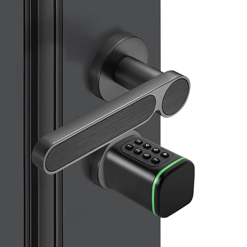Serrure de porte électronique noire avec ouverture intelligente IP53 - 2