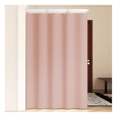 Versatile Privacy Room Divider Curtain for Spa Studio in Pink 104x200cm with Foldable Tension Rod