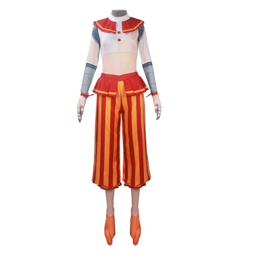 Yazkimo Women Game Cosplay Sundrop Costume Moondrop Cosplay Funny Uniform Tops Pants Hat Halloween Dress Up (Red Medium)