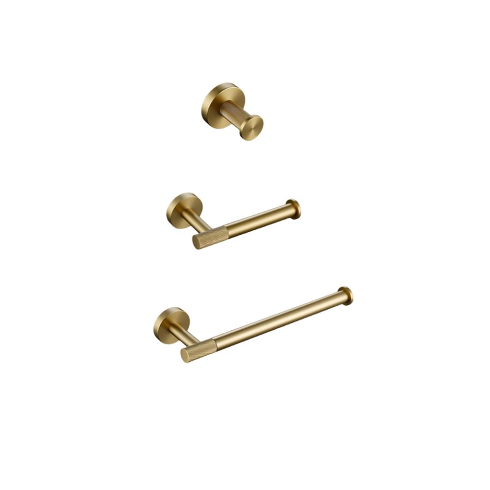 PEKMAR Bathroom Hardware Accessories Set Brushed Gold Knurled Brass Kit Towel Bar Ring Robe Hook Paper Holder Towel Ring Toilet Brush,H,PH,TR