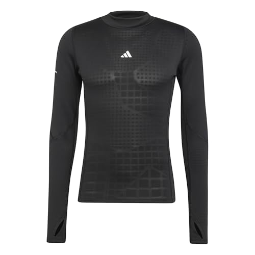 adidas Uomo Techfit Cold Ready Training LONGLEEVE, Black, M